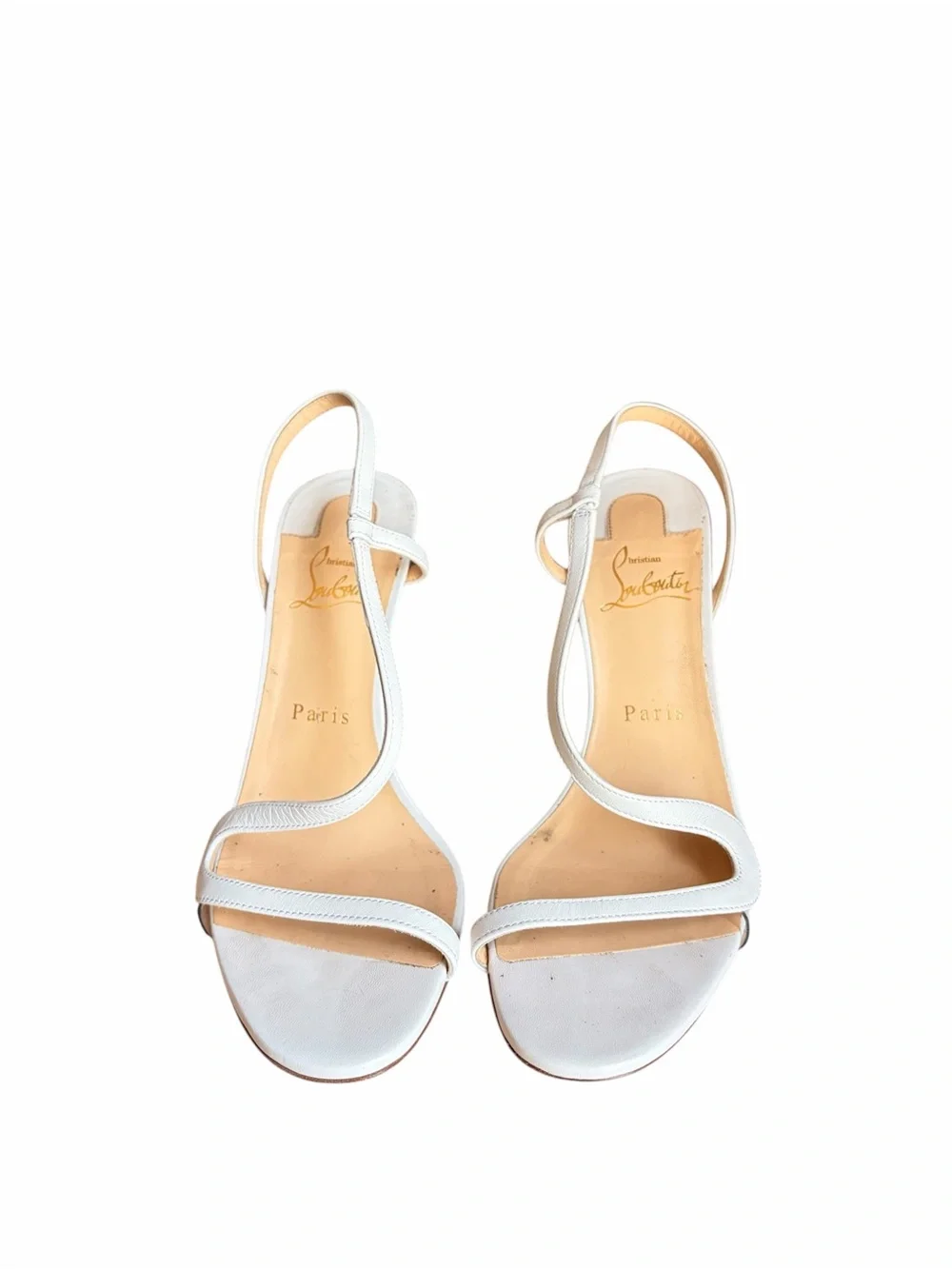 Christian Louboutin Rosalie White wedding bride sandals heels